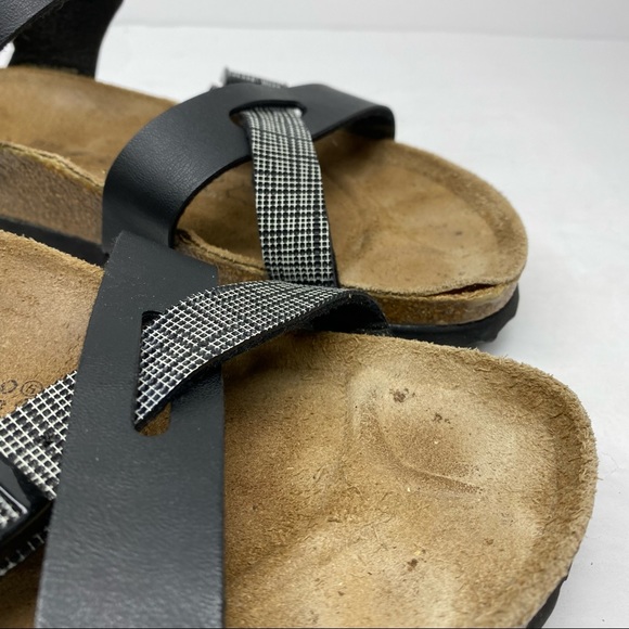 Birkenstock Plaid Black Strappy Sandals - Picture 3 of 6